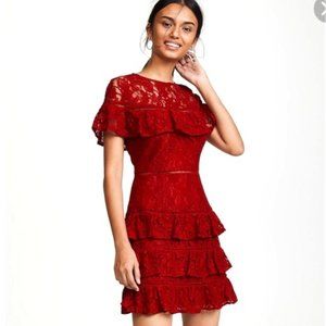 BB Dakota Red Lace Crochet Dress